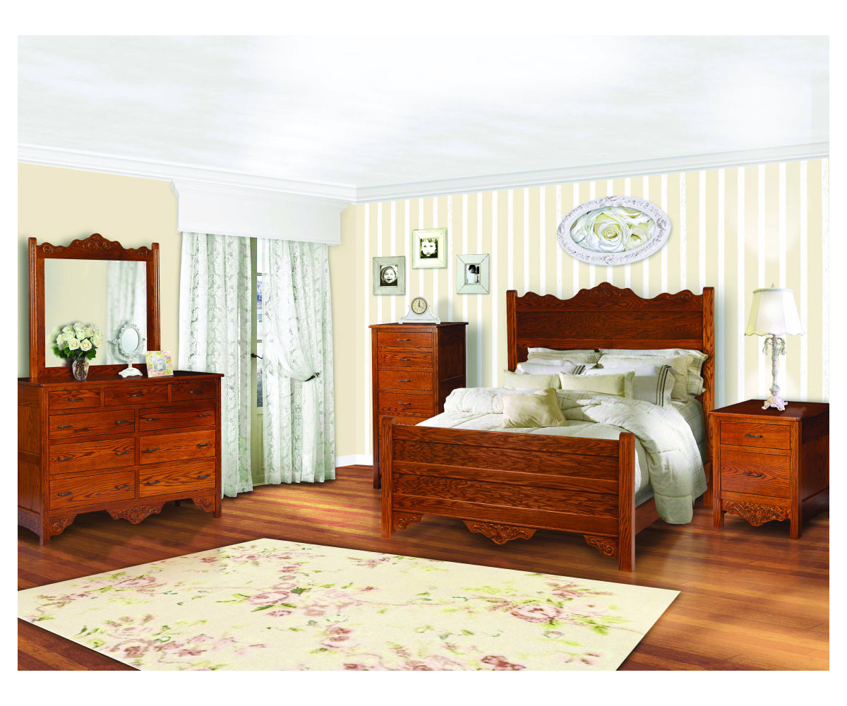 Amish Country Carved Nightstand - Image 2