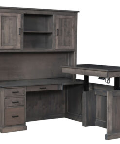 Urban Executive L Desk With Hutch With Adjustable Return
