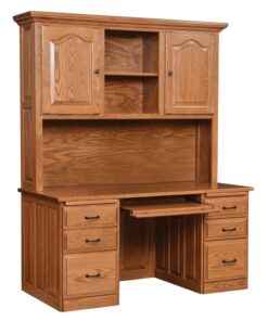 62" Traditional Desk With Hutch