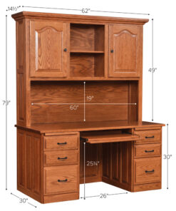 Alternative view of 62" Traditional Desk With Hutch