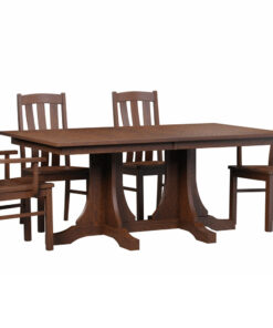 Alternative view of Mission Double Pedestal Table