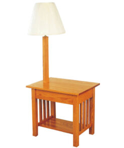Mission End Table with Lamp