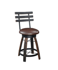 Deluxe Whiskey Barrel Barstool with Swivel