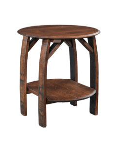 Deluxe Whiskey Barrel Round End Table