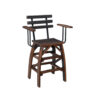Deluxe Whiskey Barrel Arm Barstool