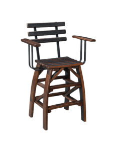 Deluxe Whiskey Barrel Arm Barstool