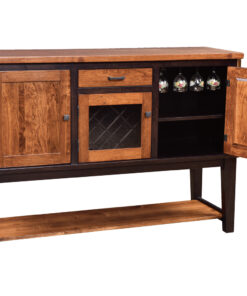 Settlers Buffet With Wine Rack and Shelf