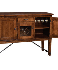 Settlers Buffet With Wine Rack and Turnbuckles