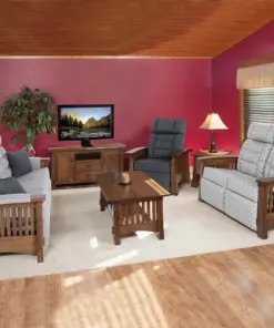 Alternative view of Craftsman Mission Wallhugger Love Seat Recliner
