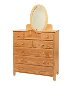Scenic Shaker 7 Drawer Studio Chest with Oval Mirror