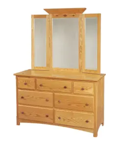 Century Mission Dresser With Tri-View Mirror